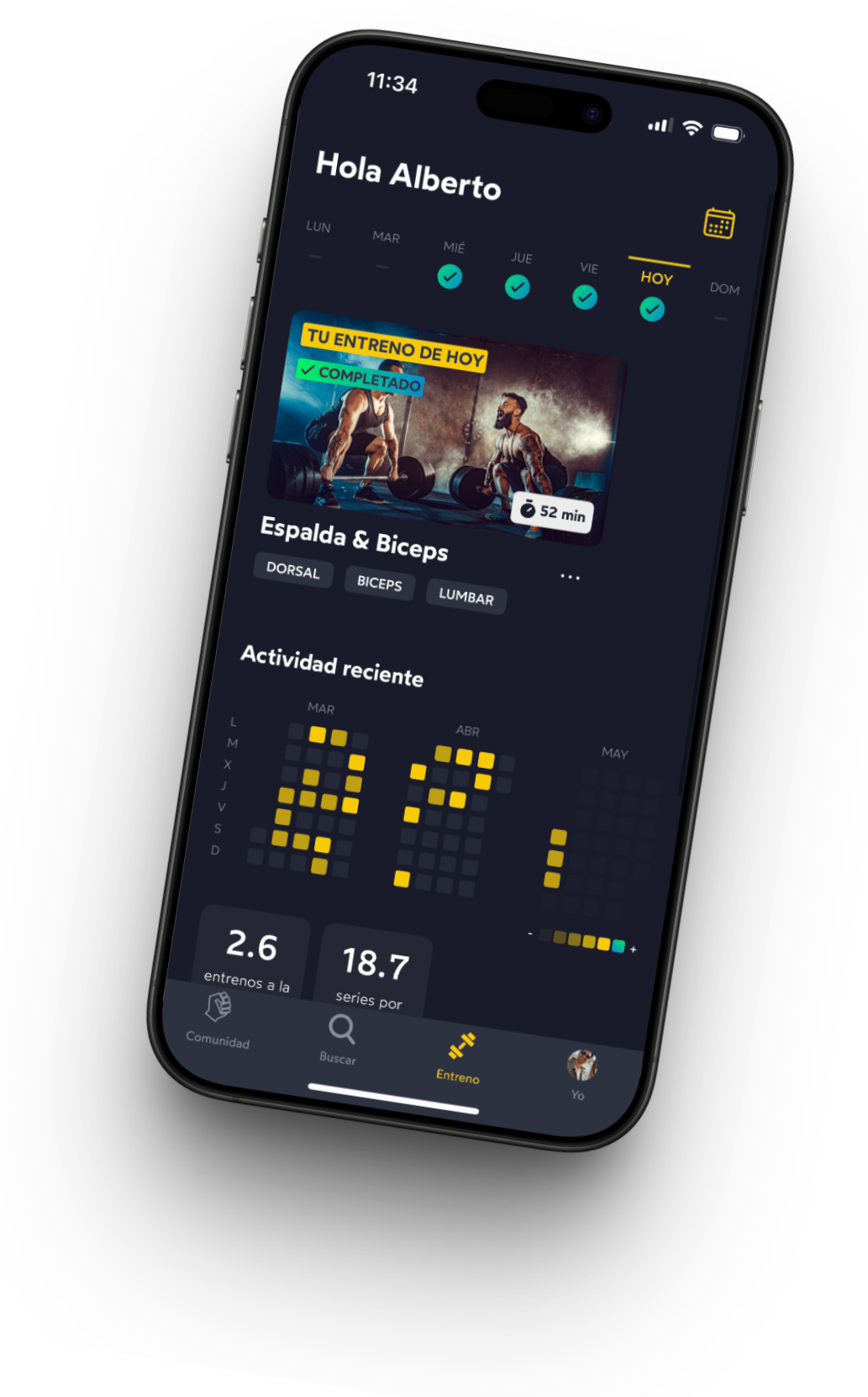 YONDR app - aplicación móvil de fitness